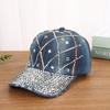 Strassverzierte Baseballkappe Verstellbare Entenschnabelmütze Modische Sonnenschutzmütze Unisex