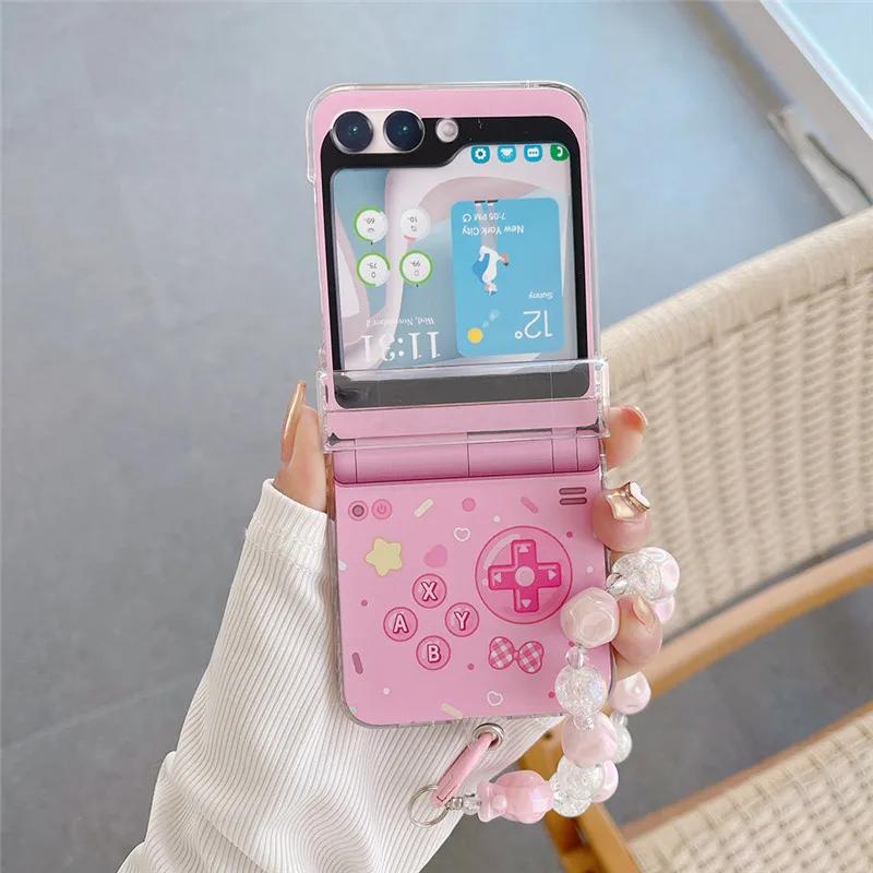 For Samsung Galaxy Z Flip 3 4 5 Phone Cases Cute Cartoon Hard Crystal Plastic PC Back Cover Case For Samsung Z Flip5 ZFlip5