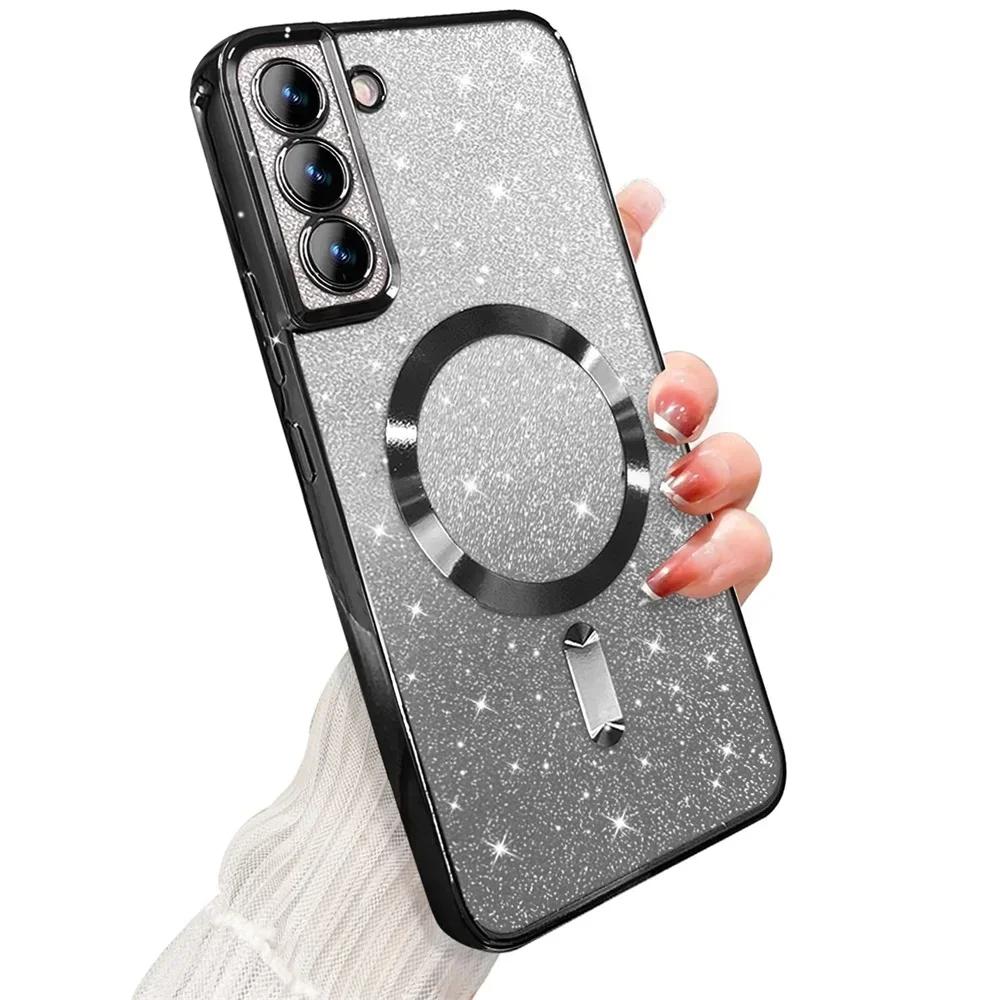 Prechodový trblietavý kryt pre Samsung Galaxy S25 S24FE S23FE S21FE S20FE S20 S21 S22 S23 S24 Plus FE Note20 Ultra Bling Jasný puzdro