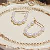 Original Handmade U-Shaped Natural Freshwater Pearl Beaded Earrings Women'S Light Luxury Premium Commuter Earrings A11