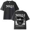 Milo J  Album Casual Graphics Vintage Washed Tee Hip Hop Oversized T Shirt Mens Women Streetwear Short Sleeve Tshirts Unisex