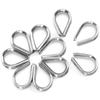 2MM Stainless Steel Boat Wire Rope Clamps Metal Cable Protective Ring Thimbles Clamps