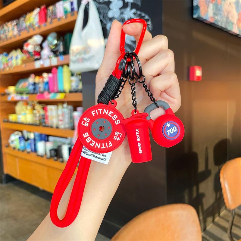 3DMini Dumbbell Fitness Kettle Keychain for Women Men Fashion Bag Pendant Fitness Enthusiast Athlete Bag Car Key Decoration Gift