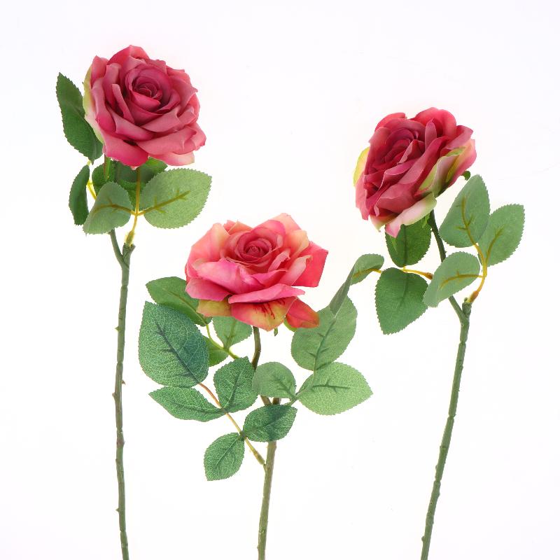 3Pcs Artificial Rose Flower Single Stem Fake Rose For Proposal Wedding Bouquet Home Party Table Centerpiece Decoration