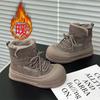 2 Winter Snow Boots Women's Shell Head Muffin Bottom Fleece Short Boots Campus Versatile Wool Thermal Cotton Shoes