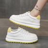 Leather platform white shoes versatile muffin women's shoes 2025 spring and summer new women's board shoes sports and leisure shoes