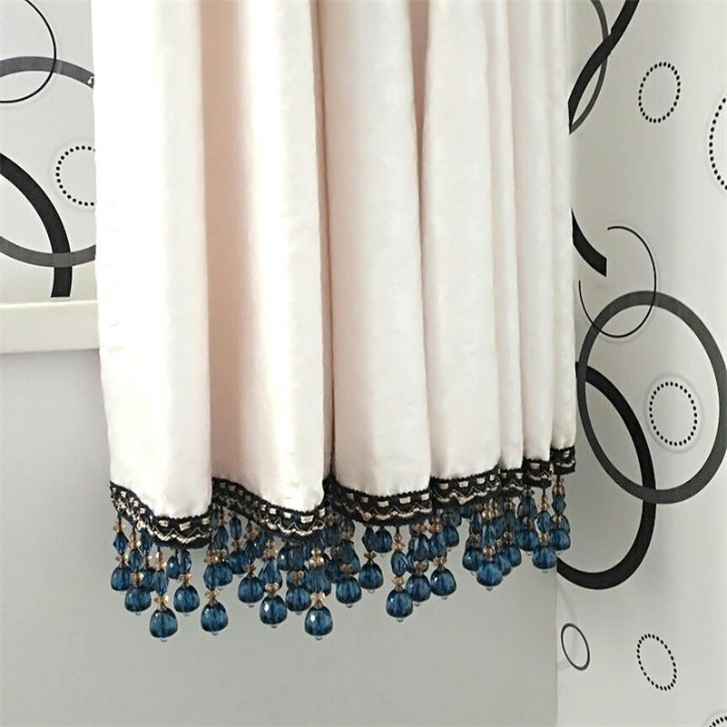 Cortina de cuentas de cristal de 2/4/6 metros con flecos y borlas de encaje, cinta ancha para manualidades, costura hecha a mano, accesorios para ropa y cortinas