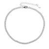 Silver Gold Rose Pink 3mm Zircon Cz Tennis Chain Iced Out Bling Women Charm Anklet