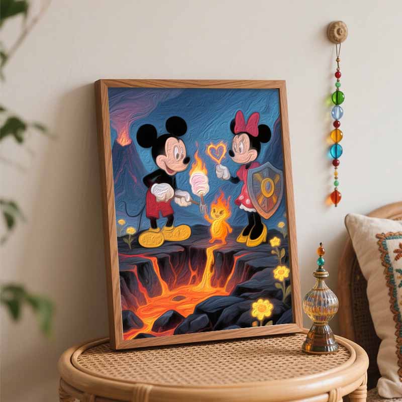 Disney Fire Theme Digital Oil Painting Art Painting Handmade Diy Home Decorations