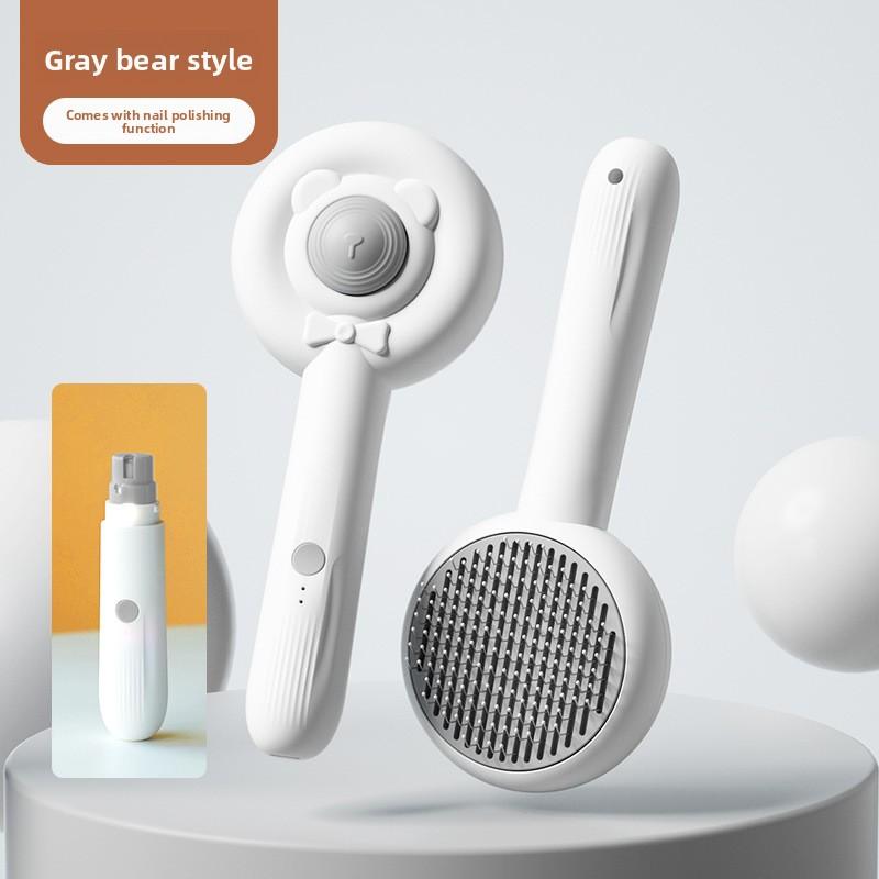 

Pet Nail Sharpener Two-in-one Cat Self-cleaning Comb, Electric Multi-functional Portable Rechargeable Vibrating Massage Comb 1PC серый