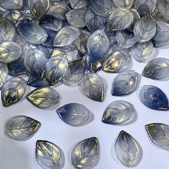 50Pcs Glass Camellia Tea Pendant 26 x 18mm Leaf Size DIY Jewelry Making Beads Set for Necklaces Bracelets Earrings