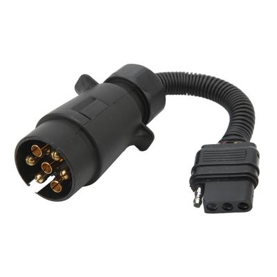 Trailer Wire Adapter Plug 7 Pin EU Round To 4 Pin US Flat ABS Brass Trailer Wiring Connector Plug