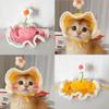1PC Handmade Soft Breathable Crochet Sun Hat For Small Dogs And Cats Under 8kg Summer Beach Outdoor UV Protection Pet Accessories Fashion