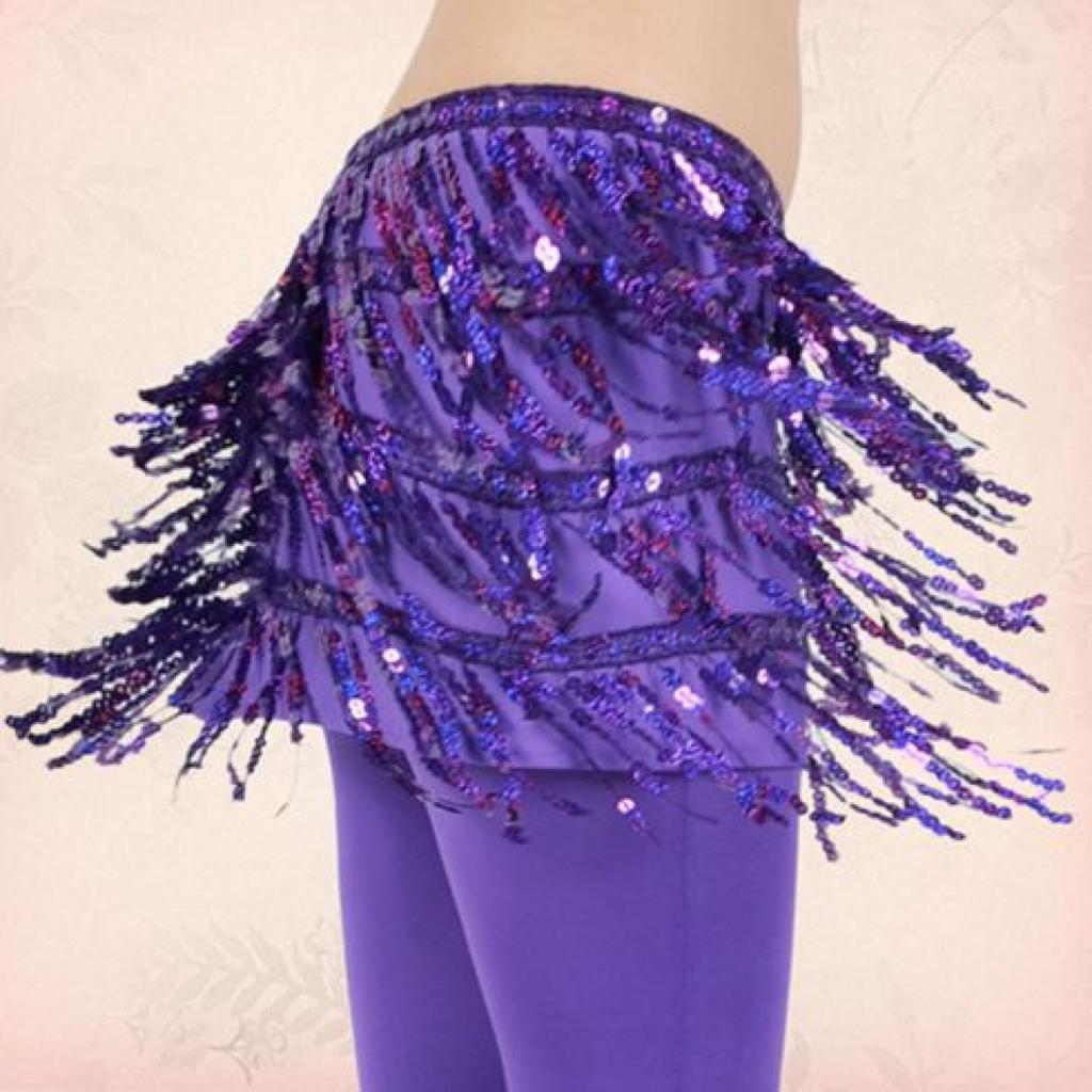 Women Belly Dance Clothing Accessories Tassel Belts Glitter Flap Hip Scarf Sequins Belt