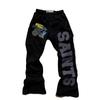 LUXEON Y2K Streetwear Sports Pants Mens Womens Hip Hop Retro Letter Embroidery Spliced Casual Pants Stretch High Waist Jogging Pants