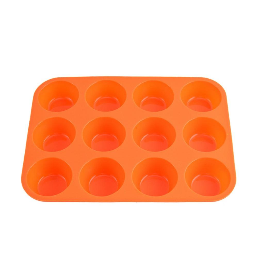 

Cake Silicone Mold Baking Tool Easy Release Baking Mod 12 Grids Round Food Grade Cake Mold Kitchen
