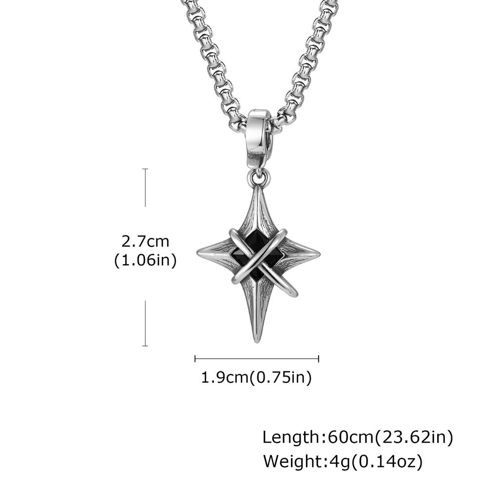 Minimalistische Sternkreuz Edelstahl Anhänger Halskette für Männer, Punk Hip Hop Unisex Halsbänder, Y2K Modeschmuck Geschenke