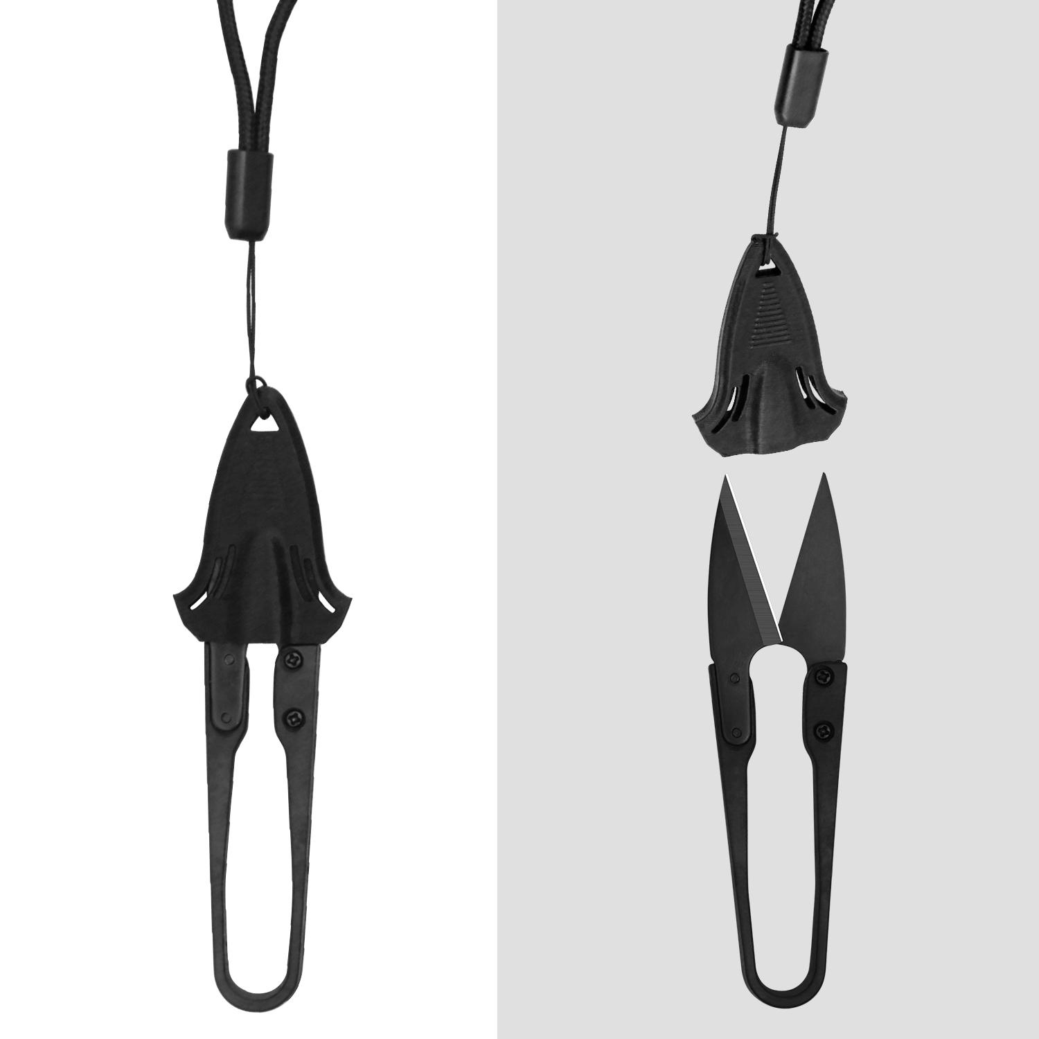 

2pcs U Shaped Sewing with Safety Cover & Lanyard Thread Cutter Yarn Shears Ceramic Blade Craft Scissor for Cross-stitch Crafting