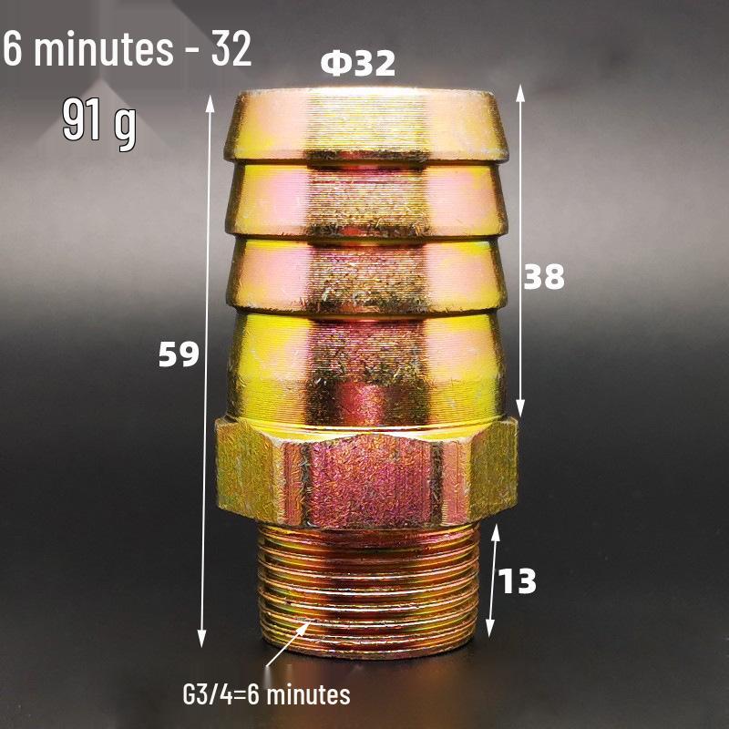 Iron-Plated Threaded Pagoda Hose Connector - Fits 1/2, 3/4, 3/8, 1/4, 1 Inch