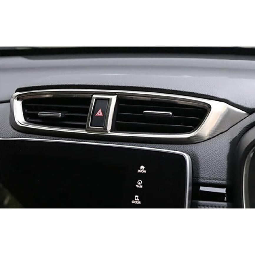 Car Accessories Fit For Honda CR-V CRV 2017 2018 2019 2020 2021 2022 Interior Center Console Middle AC Air Outlet Vent Trim (Matte Silver) ABS 1 PC
