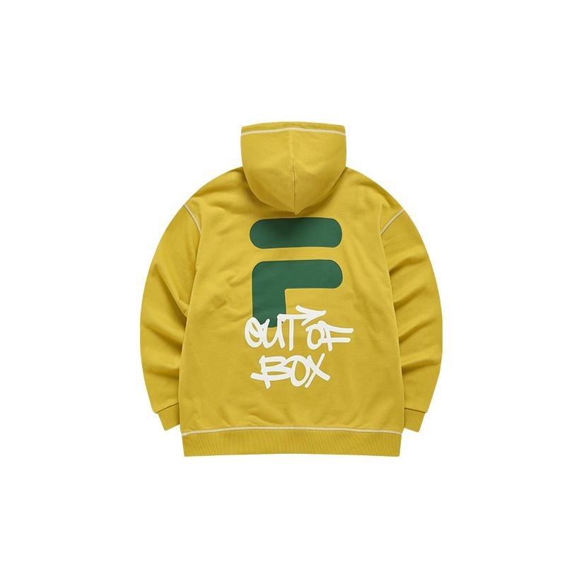 Fila Fusion Casual Loose Hooded Sweatshirt Men tops Yellow T11U216202FYE
