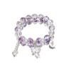Sweet Purple Crystal Butterfly Bracelet for Women Simple Heart Moon Star Charm Bracelet Popular Fashion Jewelry Holiday Gift