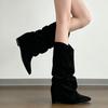 Early autumn western cowboy boots versatile wasteland wind heap boots women's inner height increase and thinness retro boots women's boots