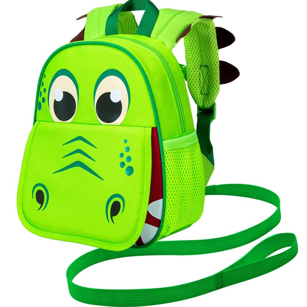 Рюкзак для малыша с поводком, 9,5 Безопасные поводки в виде динозавра для детей, Съемный ремень, Сумка-книжка