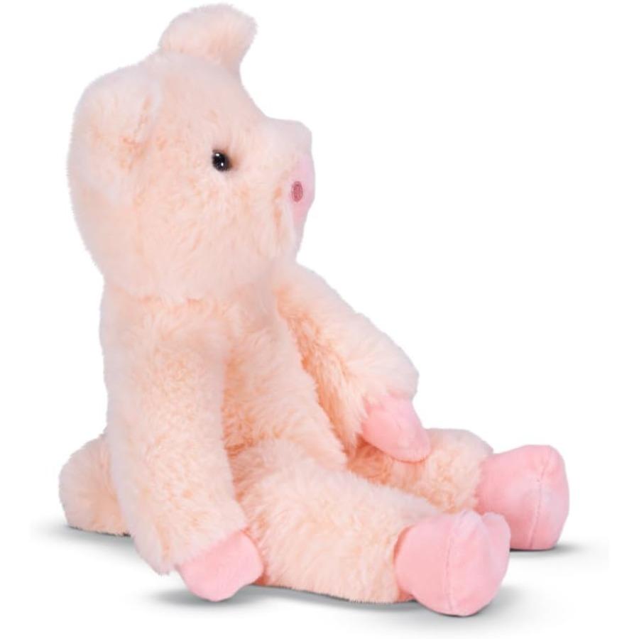 Soft Pink Fur Pig Stuffed Animal Plush Toy with 100 Recycled Stuffing Cute and Cuddly Farm Oinks Designed in USA