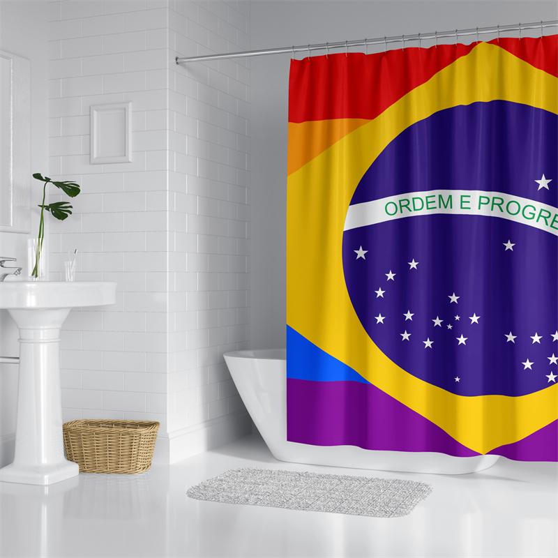

Aertemisi Brazil Lgbt Rainbow Pride Shower Curtain Set With Grommets And Hooks For Bathroom Decor W60H190(CM)-1 Pcs