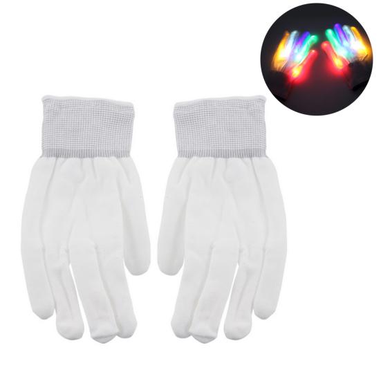 1 paio di guanti con dita illuminate a LED Decorazioni per la danza del costume di Natale di Halloween