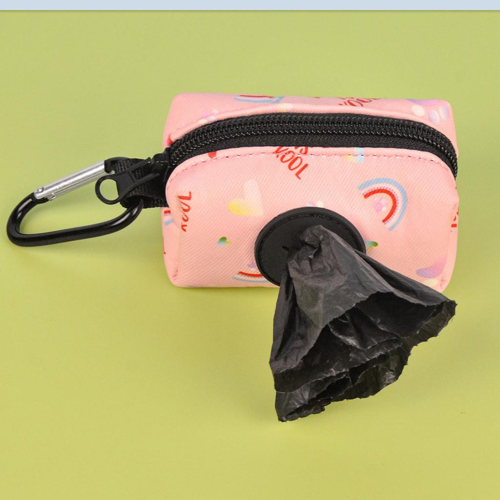 Convenient Pet Poop Bags Holder Fashion Print Zippered Dog Poop Bag Holder for Outdoor Pet Walking Running Clean Supply