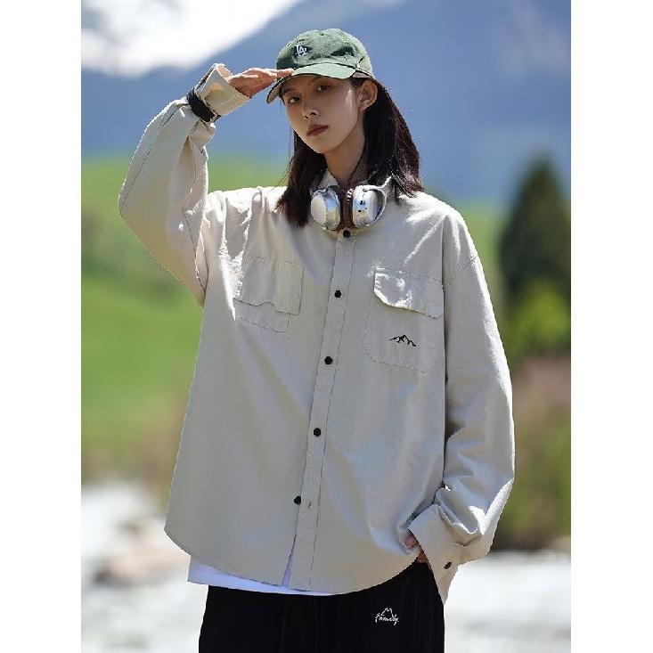 Spring and Autumn Cotton Long-Sleeved Shirt Workwear Retro Coat Mountain Casual Fashion Brand Ruan Handsome Shirt Men