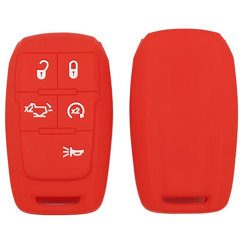 Silicone Key Case For Ram 1500 Dt / Trx / 2500 3500 Hd -, Soft Rubber Key Fob Cover Anti-Drop Protector 4/5/6 Buttons
