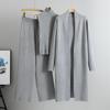 Autumn and Winter Women's Plus Size Lazy Temperament Knitting Suit Sleeveless Vest Sweater Cardigan Pant Suit