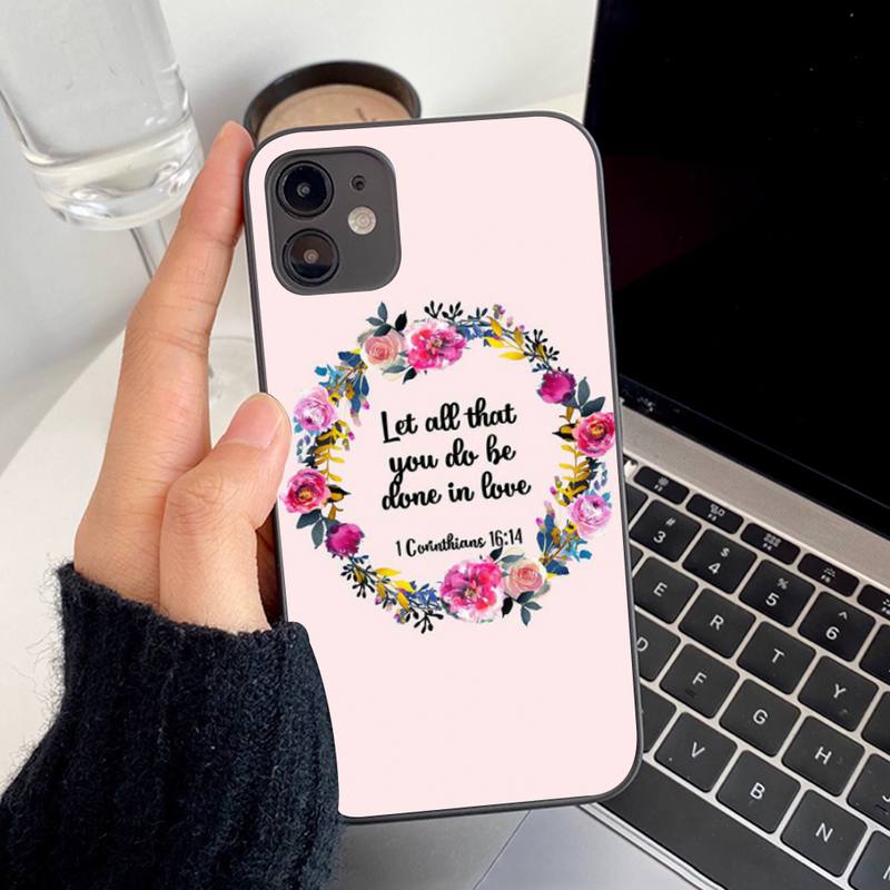 Bible Verse Philippians Jesus Christ Christian Phone Case for iPhone 11 12 13 Mini Pro XS MAX 8 7 6 6S Plus X 5S SE 2020 XR