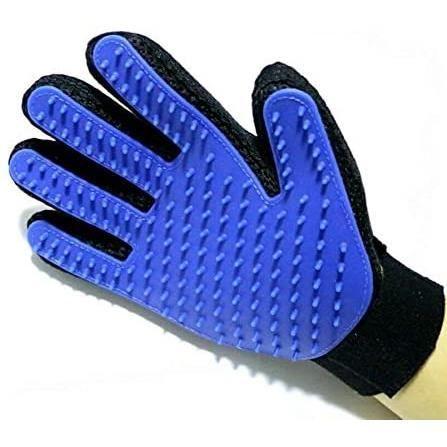 Grooming Glove - Soft - Blue - Hair Removal - Massage - Cleaning