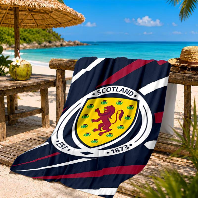 Asciugamano da Spiaggia con Emblema del Leone Rampante della Scozia, Asciugatura Rapida, Facile da Curare, Adatto Sia per il Fitness che per le Vacanze al Mare, Essenziale per lo Sport