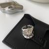 Neutral Irregular Pleated Open Ring INS Niche Fashion Design High-end Senior Sense Adjustable Index Finger Party Ring