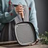 ZISIZ Cast Iron Striped Steak Frying Pan