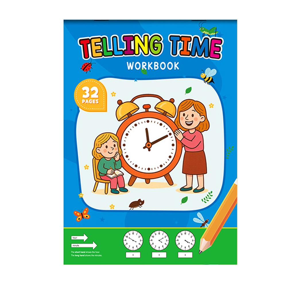 32-страничная книга-игра для изучения времени и тренировки навыков определения времени. Интерактивная книга-игра про время. Веселая игра со временем. Книга для рисования и обучения.