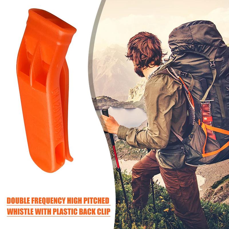 1/10 Stück PP Kunststoff Outdoor Camping Wandern Überleben Rettung Notfall Laute Pfeife Sportspiel Doppelpfeife Dualbandpfeife