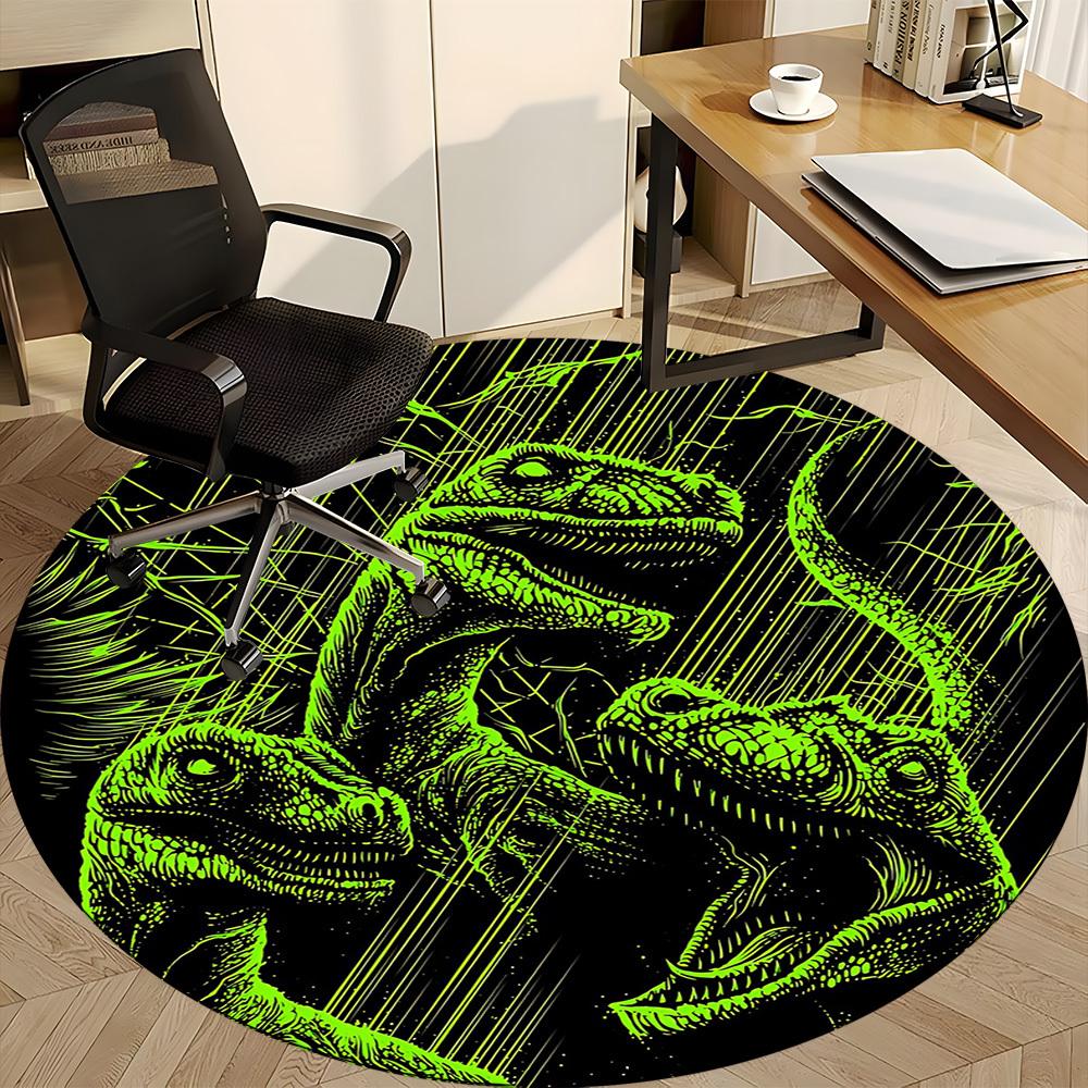 1pc Jurassic Dinosaurs Office Round Area Rug, Under Office Chairs Bedroom Living Room Home Decor A0926106
