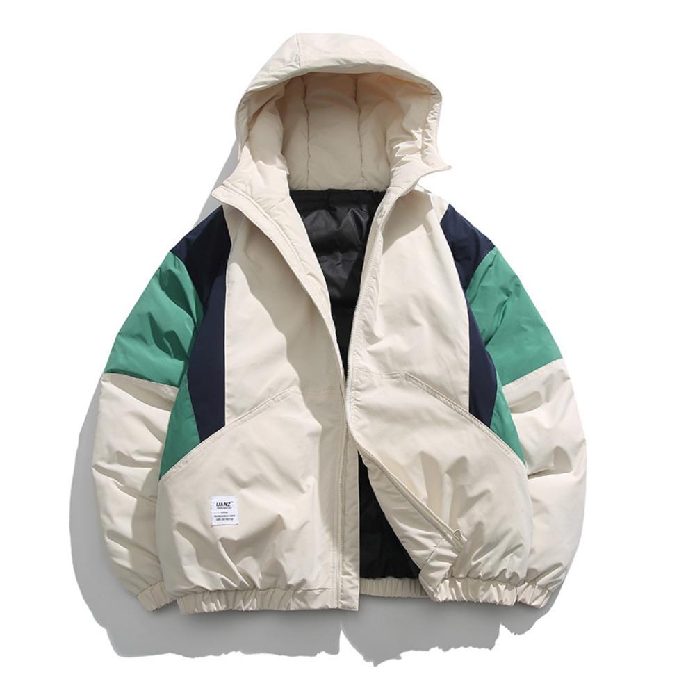 Cotton-padded men's autumn and winter new hooded outdoor windproof velvet thermal jacket men's jacket trendy casual men's clothing