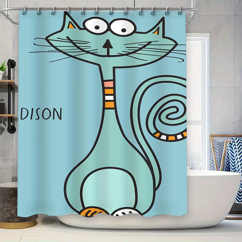 

Декоративная шторка для душа с черными силуэтами собак. Идеальное дополнение для вашей ванной комнаты 90x180cm