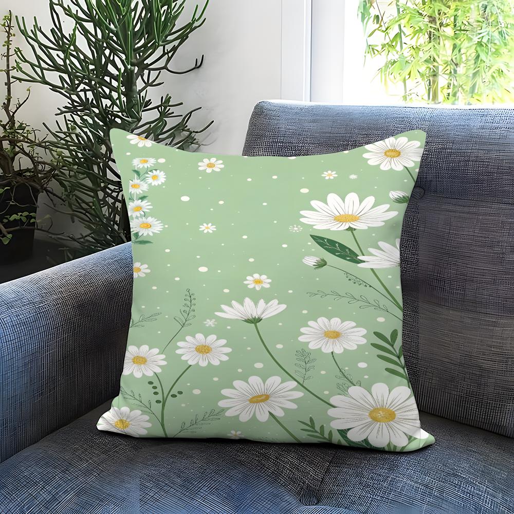 Mint Green Fresh Background Cushion Cover Comfortable Reversible Pillow Cover Ideal for Car Sofa Bedroom Beyond