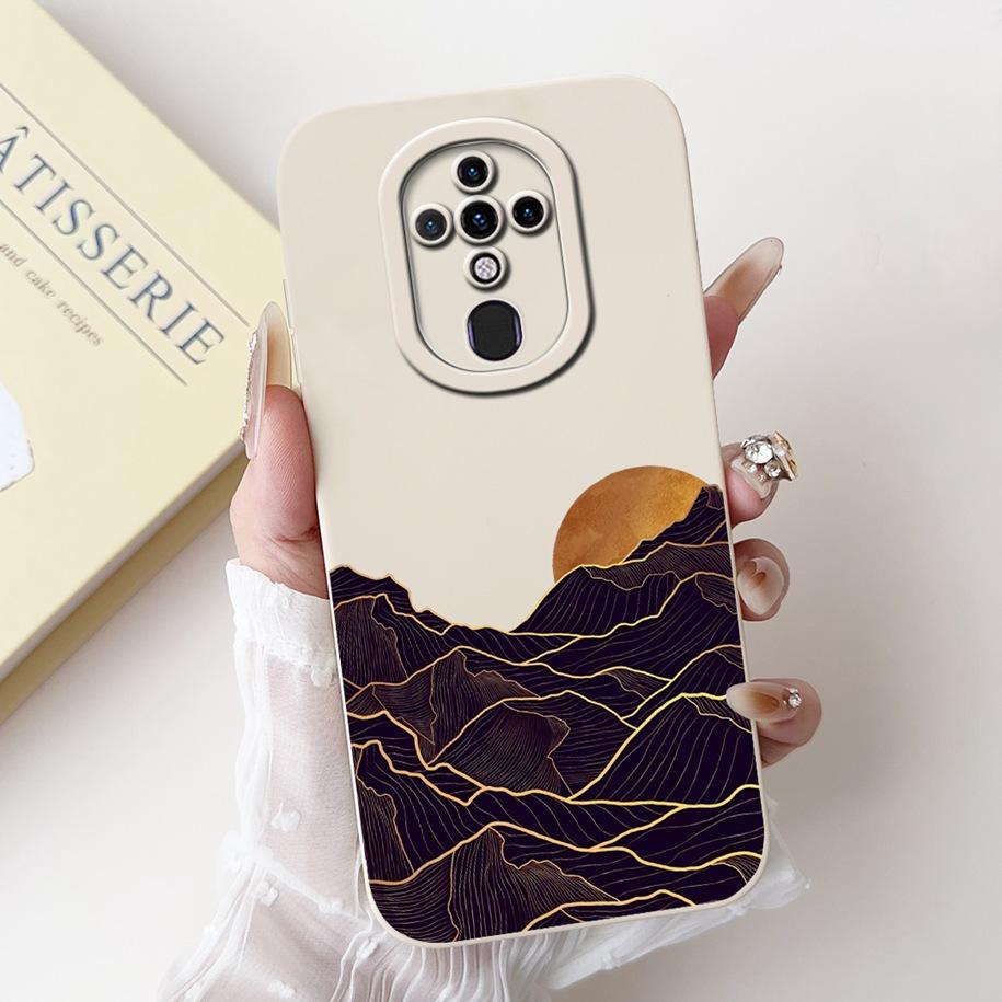For Tecno Spark 6 Case New Fashion Tulip Flower Camera Lens Protective Cover Soft Matte Fundas For Tecno Spark 6 2020 KE7 Bumper