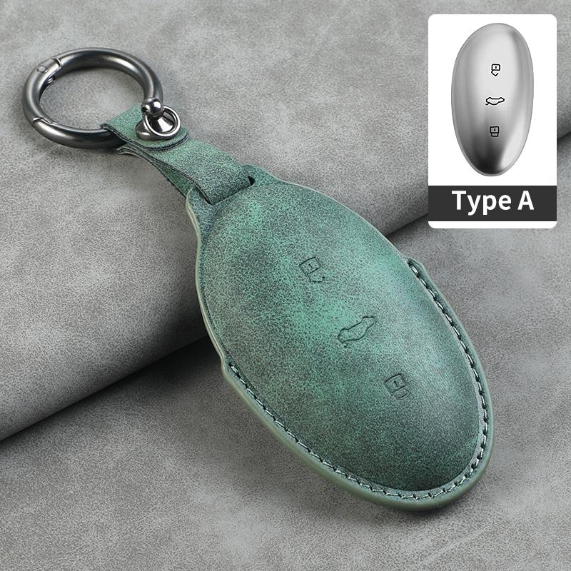 For RISING AUTO F7 R7 22-23 Leather Car Key Bag Case Wallet Holder Key Cover Key Chains