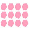 12Pcs Sound Absorption Board Hex Adhesive Acoustic Panels Wedges Wall Soundproof EnclosurePink