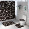 Marble Printed Shower Curtain Rug Lid Toilet Cover Mat Bath Mat Set Bathroom Curtains with 12 Hooks